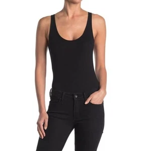 BP. Women's Double Scoop Stretch Cotton Bodysuit in Black 2XS - Picture 1 of 3