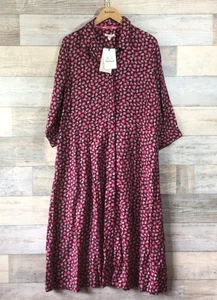 Barbour Navy/Pink Animal Print “Rosoman” Fit/Flare Shirt Dress Size 18 BNWT £100 - Picture 1 of 13