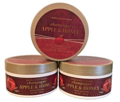 CHAMPAGNE APPLE & HONEY BODY BUTTER BATH BODY WORK SHEA COCOA COCONUT OIL 3 - Image 1 of 2