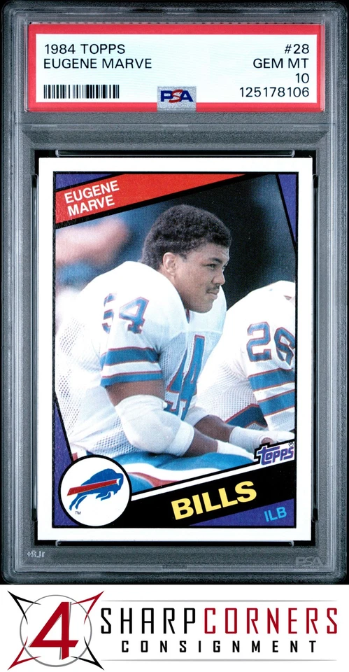 1984 TOPPS #28 EUGENE MARVE BILLS PSA 10 - Image 1 of 2