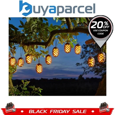 10 x Smart Garden Solar Hanging Lantern Cool Flame LED String Lights 4.7m - Image 1 of 4