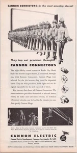 Cannon Electric 1945 Vintage Print Ad Radio City Music Hall Connectors - Picture 1 of 1