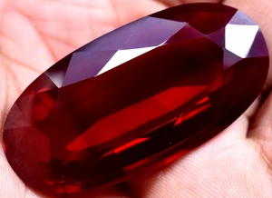 Natural 122.20 Ct Blood Red Ruby Mozambique GGL Certified Loose Gemstone - Picture 1 of 10