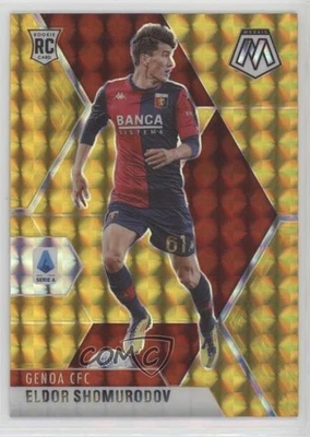 2020-21 Panini Mosaic Serie A Gold Prizm /10 Eldor Shomurodov #50 Rookie RC - Image 1 of 2