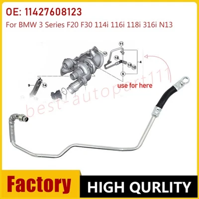Tubo de suministro de aceite turbocompresor 11427608123 para BMW F20 F30 114i 116i 118i 316i N13 Foto 1 de 4