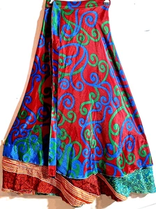 Incredible-art Vintage Silk Sari Magic Wrap Skirt Reversible Double Layer skirt - Picture 1 of 6