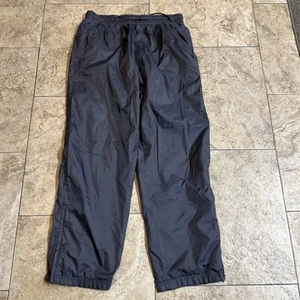 Vtg Nike Men’s Track Pants Black Baggy Lined Windbreaker Zip Ankle Y2K XL - Picture 1 of 9