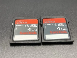 Lot Of 2 SanDisk Ultra 4GB Class 4 & 6 SDHC SD Memory Cards Tested: Tracked Post - Picture 1 of 2
