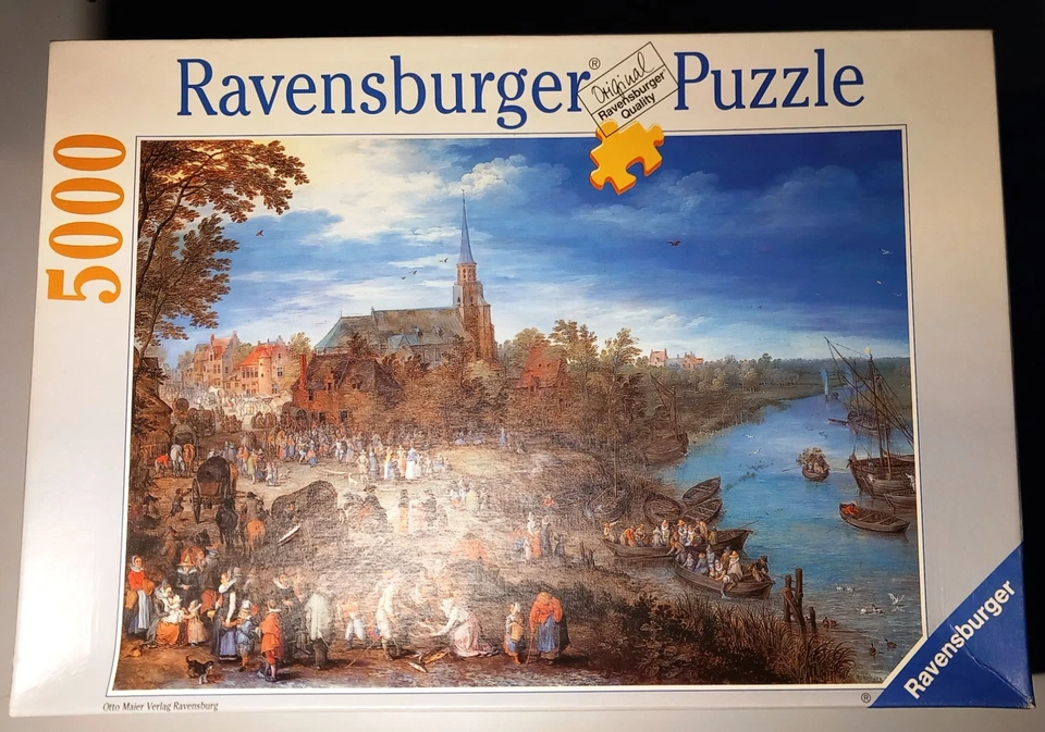 Puzzle RAVENSBURGER - Brueghel il Vecchio - Villaggio sul fiume - 5000 pezzi - Immagine 1 di 1