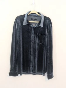 Nwt Jaywalker Men’s Long Sleeve Velvet Navy Button Down SHIRT Casual Size XL - Picture 1 of 9