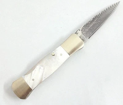 Seizo Imai Custom Messer Cola Flaschenhalter GEBRAUCHT Perlschale Damast - Bild 1 von 3