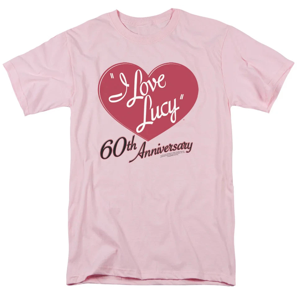 I Love Lucy 60th Anniversary Mens T Shirt Pink Officially Licensed - Image 1 of 1
