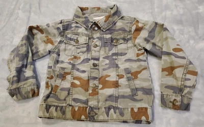 Camo Carters Boys Youth Size 6 Lightweight Camo Jacket Light Coat Snap Front - Image 1 of 4