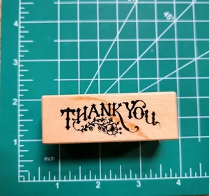 Sello de goma PSX de colección elegante peine de flores "Gracias" envío B12 - Imagen 1 de 6