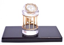 OROLOGIO DA TAVOLO LE TEMPS - GABBIA DORATA IN CRISTALLO