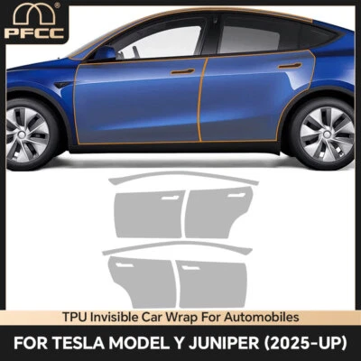 Tesla Modelo Y Juniper 2025 2026 Kit Precortado Pintura Protección Película Transparente PPF TPU Foto 1 de 4
