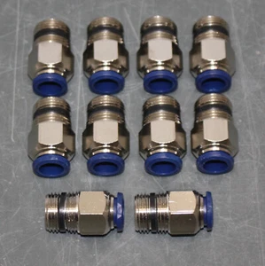 (10) Aignep Male Tubing Fitting 88000-08-08, 1/2"  Tube x 1/2" NPT, Nickel Brass - Picture 1 of 6