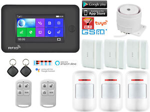 X24 Tuya WiFi APP GSM Wireless Home Security Alarm System+Alexa+Google Assistant