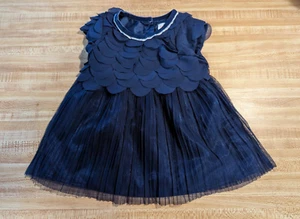 Cat & Jack Baby Mädchen Größe 6-9 Monate 100 % Polyester blau gerippt Tüll Kleid - Bild 1 von 2