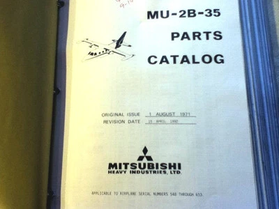 Manual de piezas Mitsubishi MU-2B-35 para sn 548 a 653 Foto 1 de 4