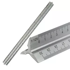 Profi 12 Zoll Dreieckiges Aluminiumlineal Tri-Scale 300 mm Metalllineal Architekt Ingenieur - Bild 1 von 12
