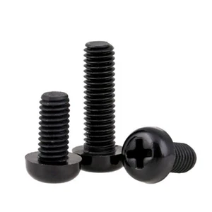 M2,2.5,3,4mm NYLON PLASTIC SCREWS BOLT BLACK PLASTIC PAN HEAD BUTTON HEAD SCREWS - Picture 1 of 6