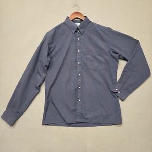 John Henry Men's Athletic Fit Blue Check Long Sleeve Dress Shirt Size 16-34/35 - Picture 1 of 7