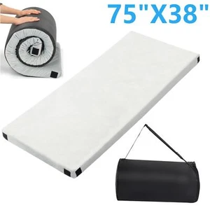 New Memory Foam Camping Mattress Portable Roll Up Travel Car Mat Pad 75x38",Gray - Picture 1 of 13