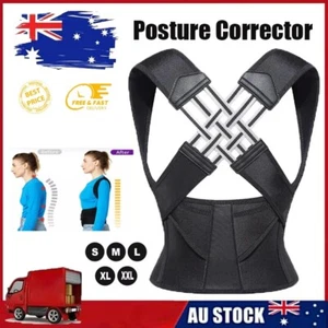 Adjustable Posture Corrector Low Back Support Shoulder Brace Belt for Men Women - Picture 1 of 20
