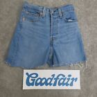 Levis Shorts Mens 24 Blue Denim Ribcage Straight Ankle Shorts Pockets Casual