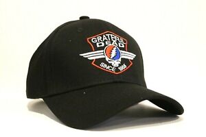 Grateful Dead Black Baseball Hat Cap Dad Embroidered Logo Adjustable 97