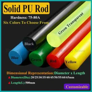 Multiple Colors Solid PU Polyurethane Rod Beef Tendon Elastic Plastic Rod - Picture 1 of 11