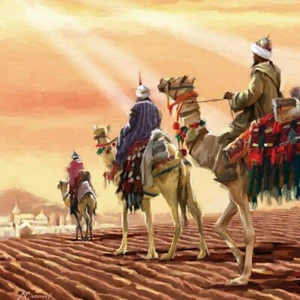 Small Charity Christmas Cards Religious 3 Wise Men Gloss Finish - Pack of 5 - Picture 1 of 1