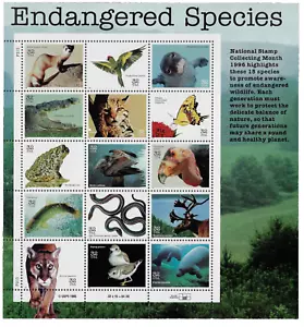 US Stamps Full Pane Of 15, Endangered Species, #3105 MNH - Picture 1 of 1
