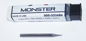 1/32"" (.0312") molino extremo de carburo 2 flauta herramienta monstruo 999-000484 precio especial - Imagen 1 de 2