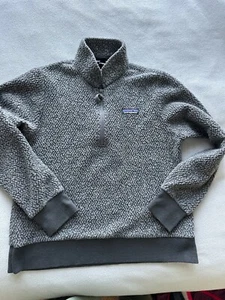 Patagonia Pullover Damen Small Woolyester Fleece Forge grau 1/4 Zip - Bild 1 von 9