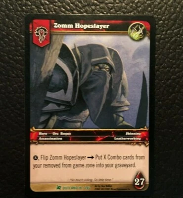  WORLD OF WARCRAFT Zomm Hopeslayer DOUBLE-SIDED TRADING CARD Free Shipping - Image 1 of 3