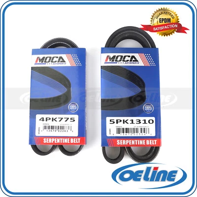 EPDM Serpentine Drive Belt Set For Mitsubishi Lancer 02-07 ALT/AC-PS 2 PC - Изображение 1 из 4
