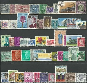 Used World Stamps Selection - 50 All Different, At Least 20 Different Countries - Picture 1 of 1