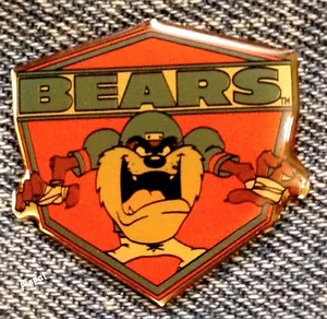 Alfiler Chicago Bears and Tasmania Devil ~ TAZ ~ NFL ~ fútbol americano ~ Looney Tunes ~ Nuevo de lote antiguo - Imagen 1 de 3