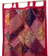 90" RED CLASSIC VINTAGE SARI DOOR DÉCOR CURTAIN DRAPES VALANCE TAPESTRY PANEL