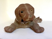 Vintage Flocked Brown Dog Bobblehead Nodder Dog SPANIEL RETRIEVER LABRADOR