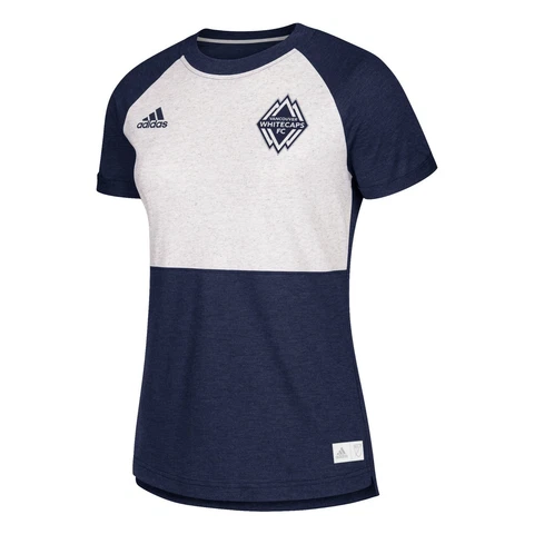 Vancouver Whitecaps FC MLS Adidas Women's Heather Navy Lifestyle Club T-Shirt Cover