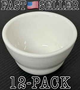 Paquete de 12 vajilla World caldo de porcelana blanca tazón pequeño de 7 oz #840-345-007 - Imagen 1 de 6