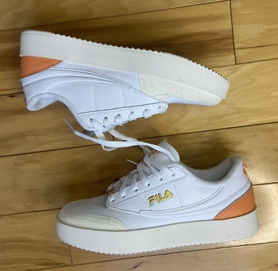 Fila Women's TENNIS 88 VTG LOW Sneakers White Orange Sz 6 - Image 1 of 4