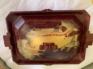 Vintage Marino Ocupied Japan Metal Hand Painted Laquer Liddded Box - Picture 1 of 6