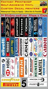 SCALEXTRIC SLOTCAR Building Barrier Trackside Stickers Decals x 34 - sheet 5a - Picture 1 of 9