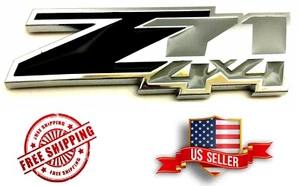 Black Z71 4x4 Emblem Badge StickOn For Chevy Silverado Tahoe Suburban GMC Sierra - Bild 1 von 4
