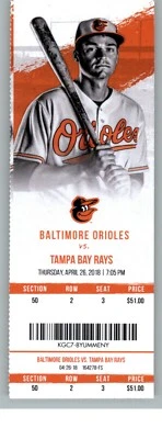 Полный билет Tampa Bay Rays vs Baltimore Orioles 26.04.2018  - Изображение 1 из 2