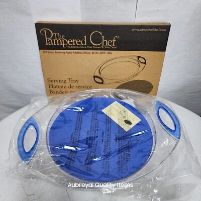 Pampered Chef Serving Tray #2283 - Blue w/ Handle - Image 1 of 4